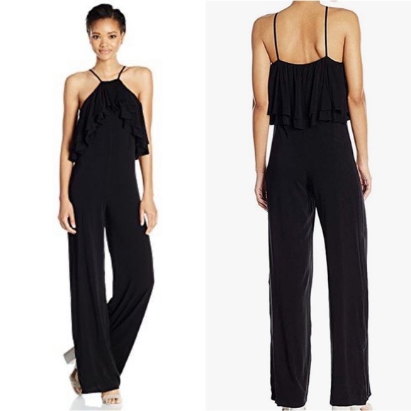 Black halo Adala ruffle jumpsuit - Picture 1 of 5